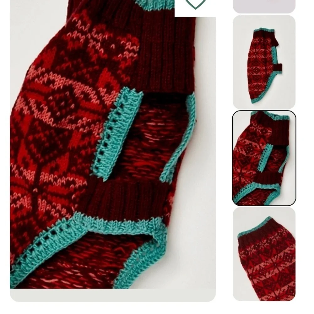 Free people X French knot dog sweater new with tags size medium Knit Dog Sweater